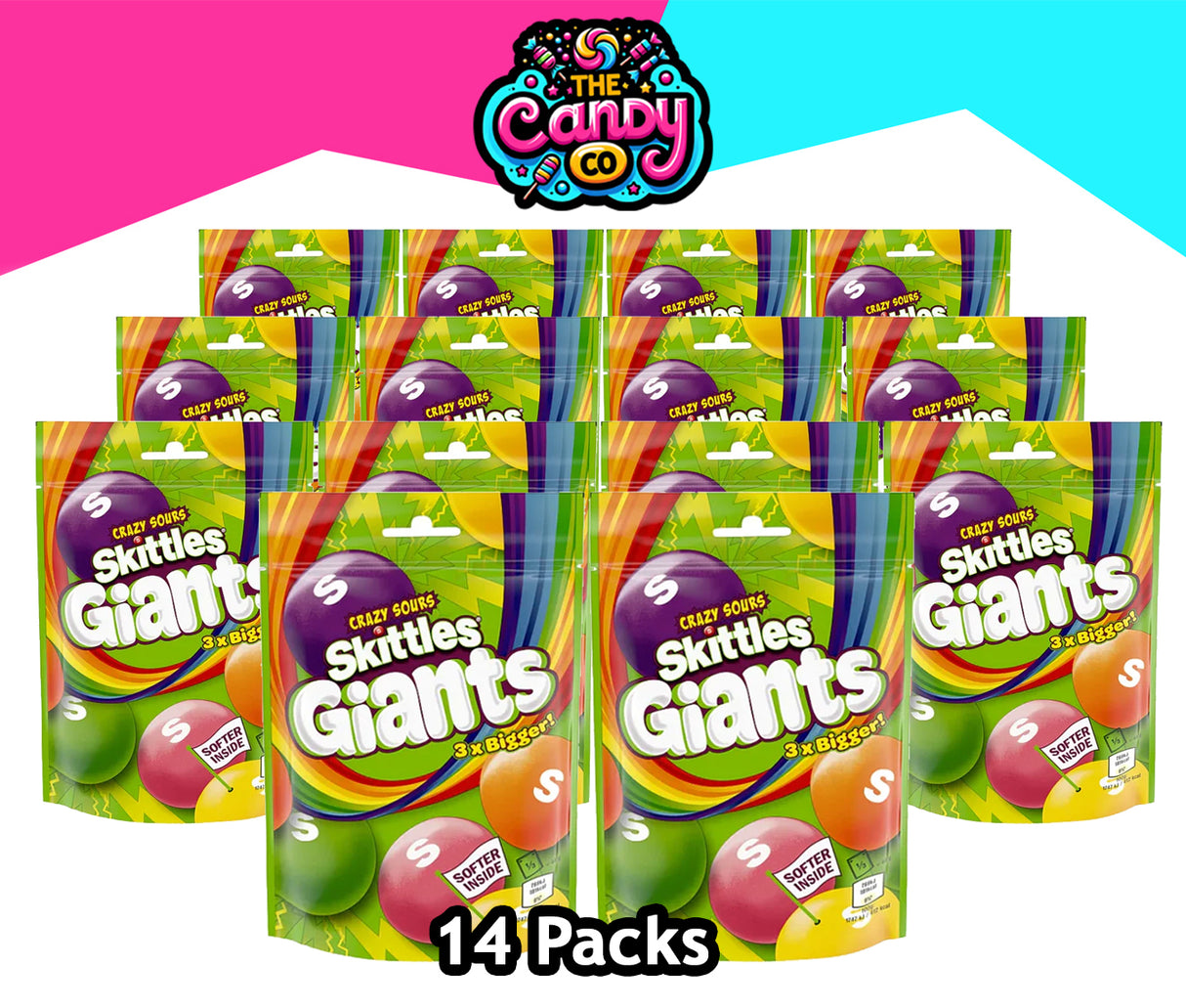 Skittles Giant Sours Bag 116g x 14