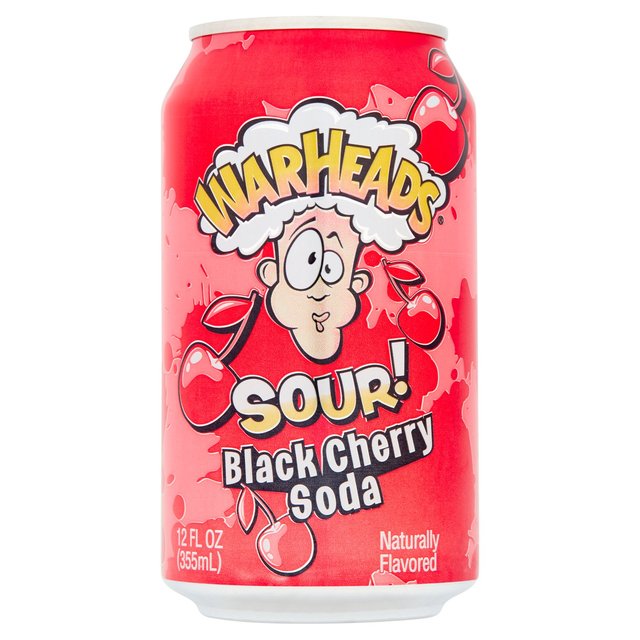 Warheads Black Cherry Soda Can