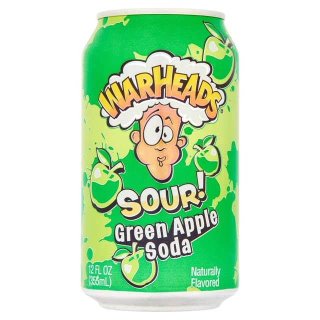 Warheads Green Apple Soda Can